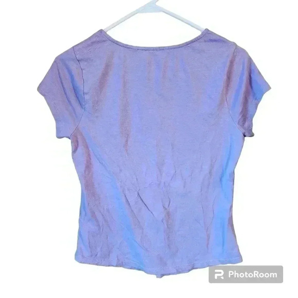 Boden T-Shirt Purple Supersoft Ruched T-Shirt Size 6 - Picture 4 of 5